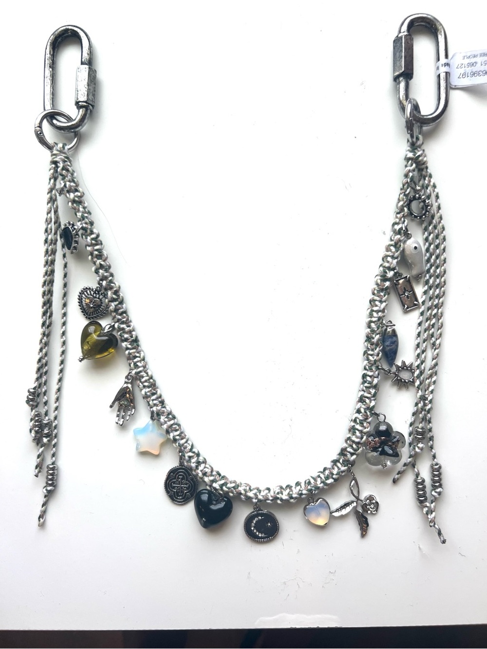 Free People bag Charm with silver clasp